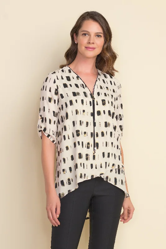 Joseph Ribkoff Zip-Neck Blouse