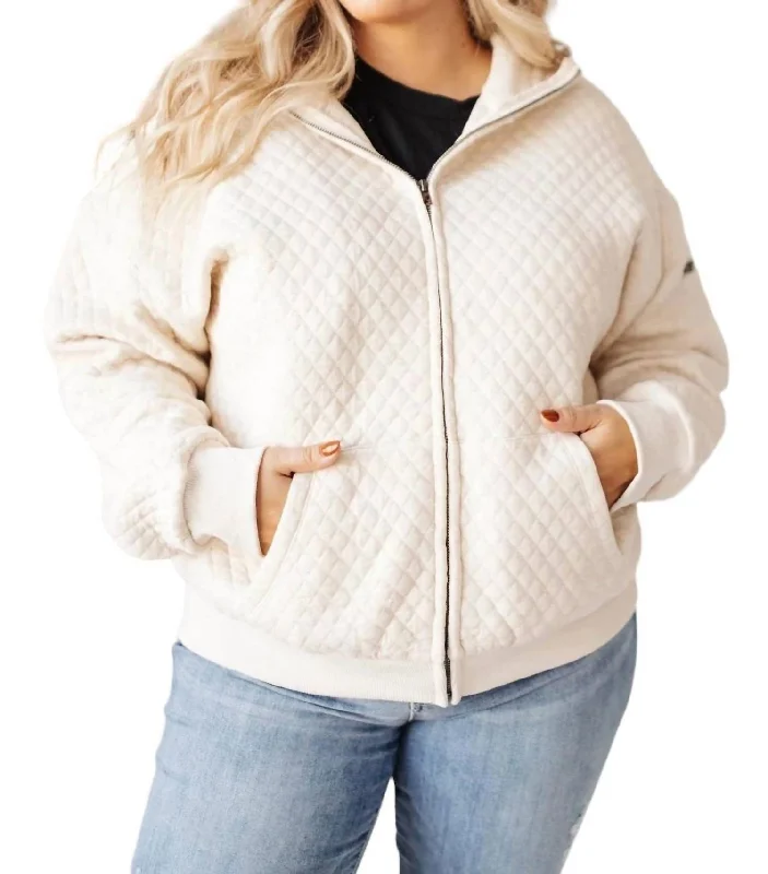 Keep Me Cozy Quilted Jacket In Cream