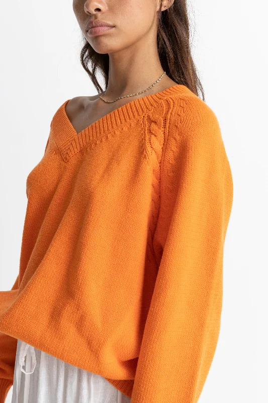 Moonstone Oversized V Neck Orange