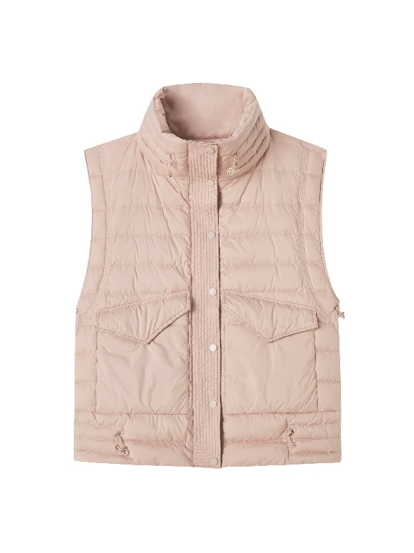 Nude Wavy Wrap Down Vest