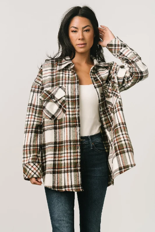 Polson Plaid Shacket | Ivory Multi