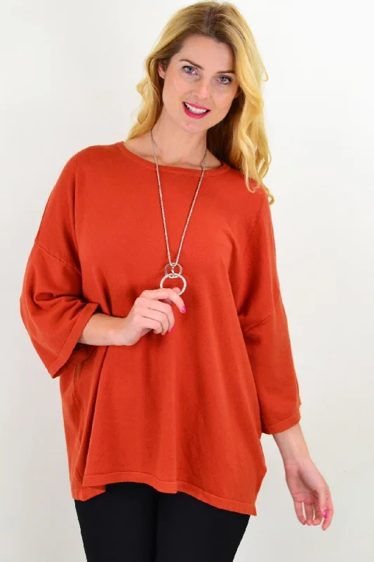 Rust Debs Double Sleeve Tunic Jumper