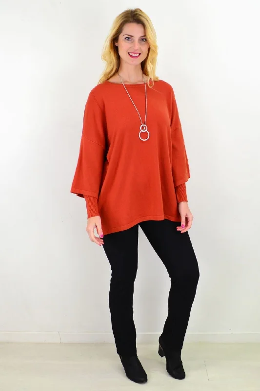 Rust Debs Double Sleeve Tunic Jumper