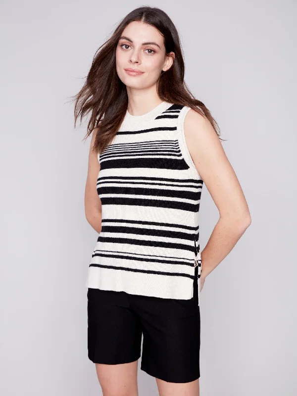 Striped Sweater Vest - Pepper