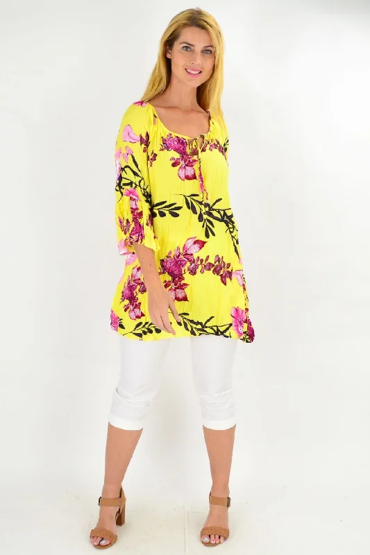 Sunshine & Happiness Crinkle Tunic Top