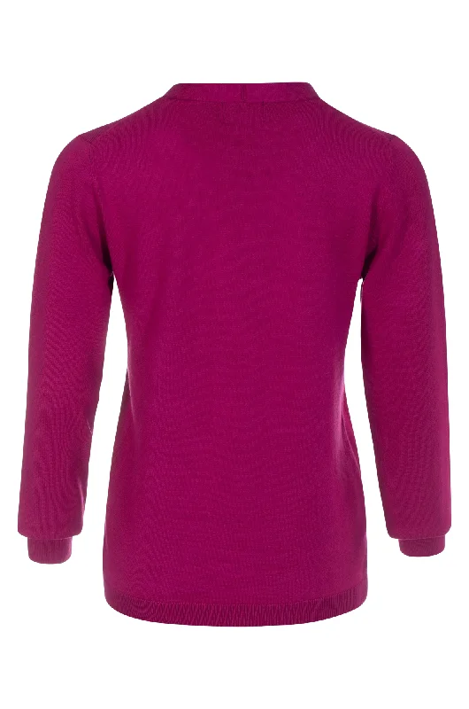 V neck Knit Top | RASPBERRY | 7302ZZ