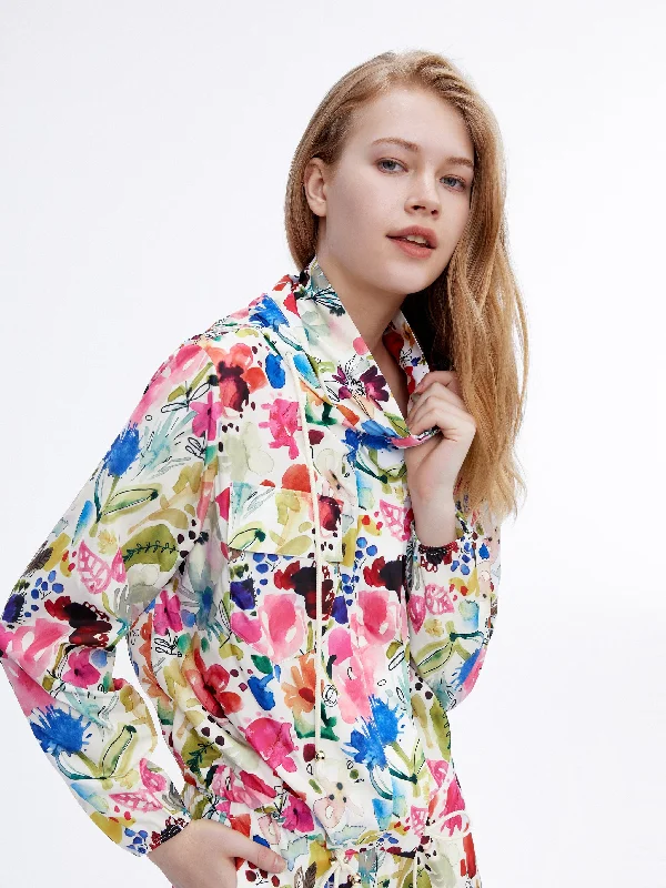 Watercolor Florals Windbreaker