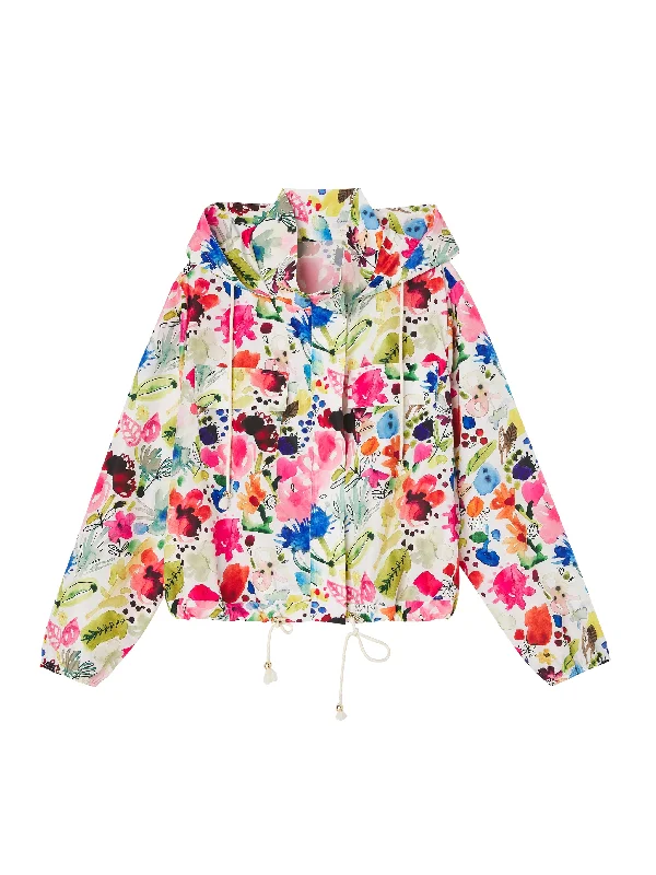 Watercolor Florals Windbreaker