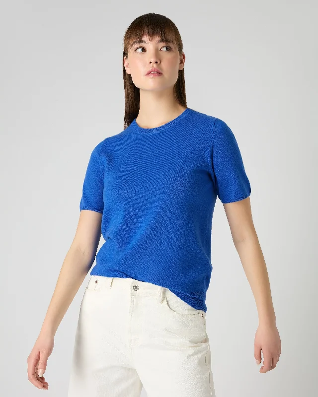 Women's Milly Classic Cashmere T-Shirt Sonic Blue