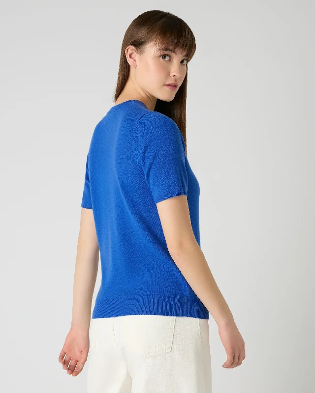 Women's Milly Classic Cashmere T-Shirt Sonic Blue