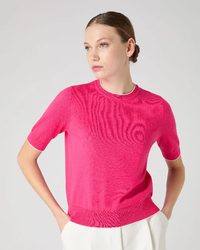 Women's Cotton Cashmere T-Shirt Crush Pink