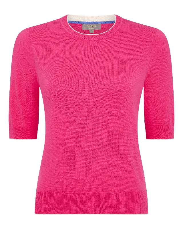 Women's Cotton Cashmere T-Shirt Crush Pink