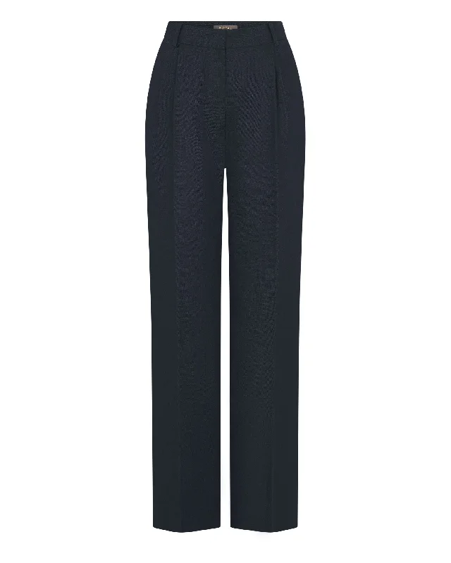 Women's Florence Linen Trouser Navy Blue